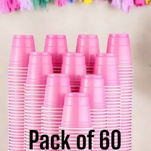 60 Pink Shot Cups, Blue Shot Cups, Black Shot Cups, Pink Drink Cup, Bachelorette